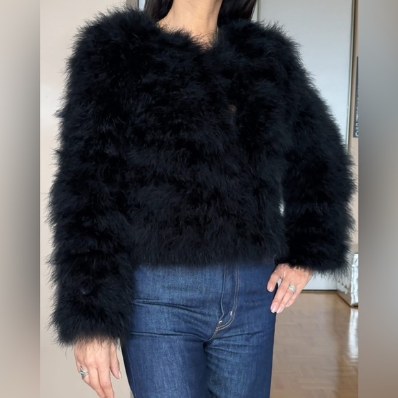 ❌SOLD ON MY INSTAGRAM FOX The Label Black Feather Jacket - Picture 6 of 13